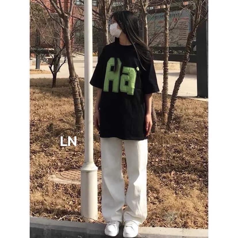 Set Quần Dài Trắng suông Áo Forget, AA[FREESHIP] Bộ đồ culottes trơn  kèm thun form rộng tay lỡ in hình vintage Ulzzang