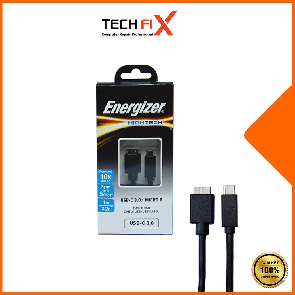 Cáp Energizer USB-C 3.0 to Micro-B 1m C11C3MCGBK4