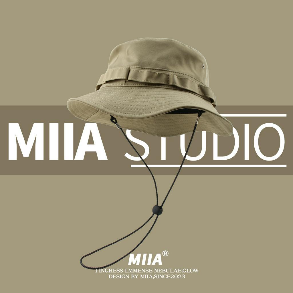 Mũ Bucket Dây Rút Bằng Nhung Kẻ Màu Sắc Tương Phản Phong Cách Nhật Bản Cho Nam