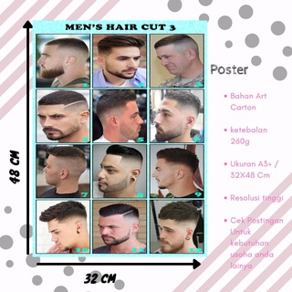 Áp phích áp phích cắt tóc / mô hình cắt tóc nam / mô hình cắt tóc / áp phích da / áp phích trang trí tường