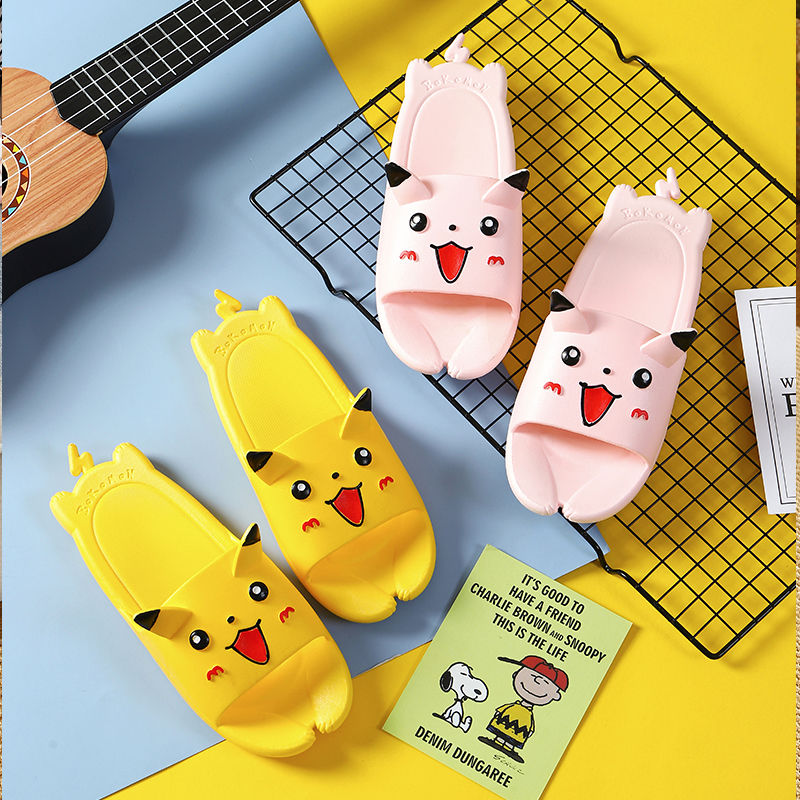 Dép Sandal Đế Mềm Chống Trượt Hình Pikachu Dễ Thương Thời Trang Mùa Hè Cho Bé Trai Và Gái