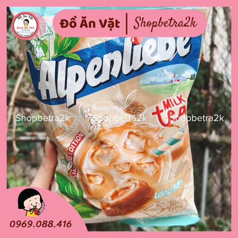 [50c tách lẻ gói] Kẹo alpenliebe hồng trà sữa, cà phê sữa