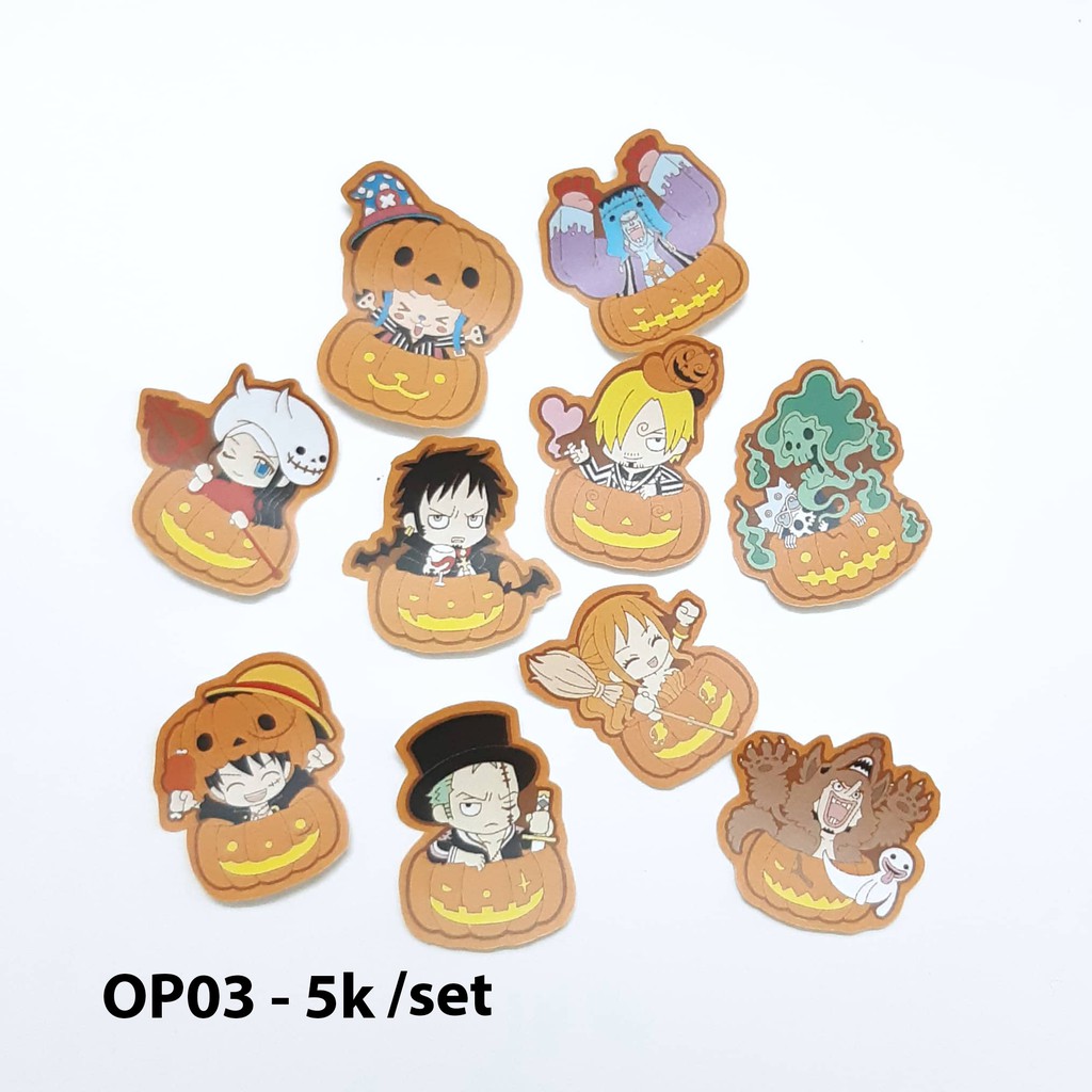 Sticker nhám onepiece  dán trang trí planer, scrapbook,.... size nhỏ 3-5cm