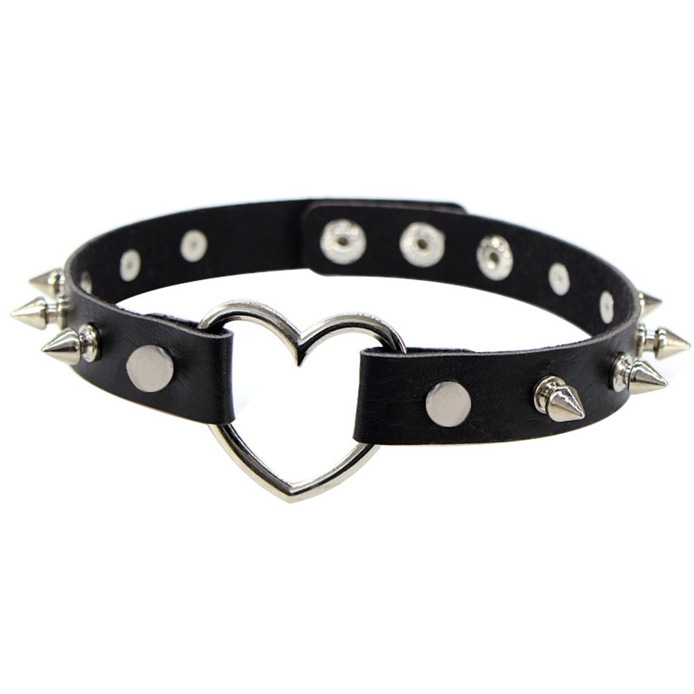 Vòng Cổ Choker Da PU Phối Đinh Tán Bằng Thép Không Gỉ Thời Trang Cho Nữ 2021
