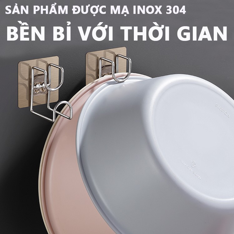 Móc dán tường INOX không gỉ loại cực tốt, móc dán nhà tắm chịu lực 20kg - KAPU