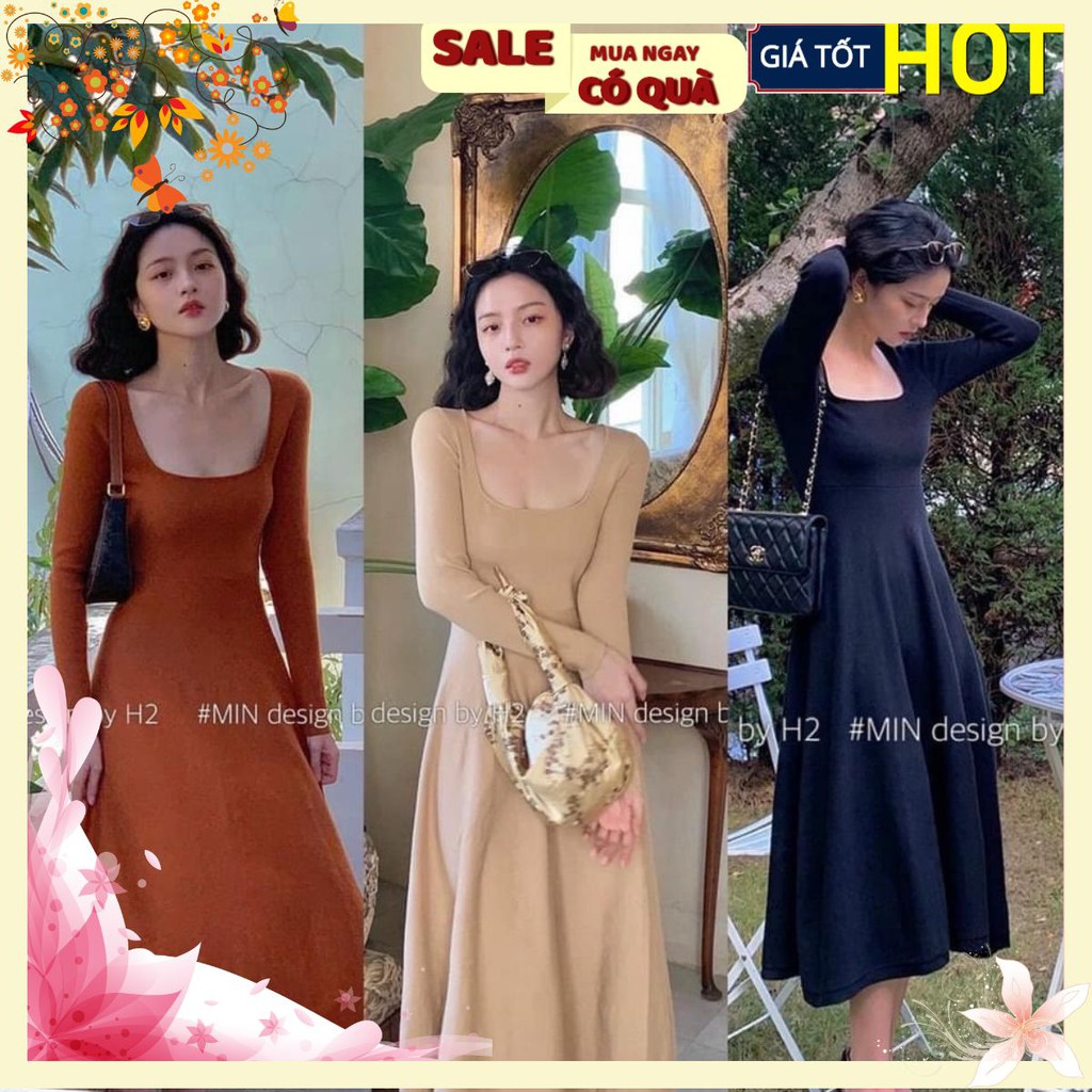 ⚡️KBL⚡️BÁN SỈ VÁY COTTON ZIP XÒE CỔ VUÔNG