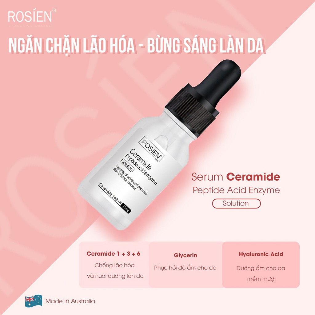 Serum trẻ hoá và tái tạo da - ROSIEN Ceramide Peptide Acid Enzyme Solution 15ml.