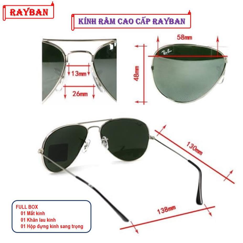 09 [KÍNH RÂM CAO CẤP] KÍNH MẮT THỜI TRANG NAM NỮ RAYBAN SIÊU CƯỜNG LỰC CAO CẤP CHỐNG TIA UV400 GỌNG GẤP SANG TRỌNG