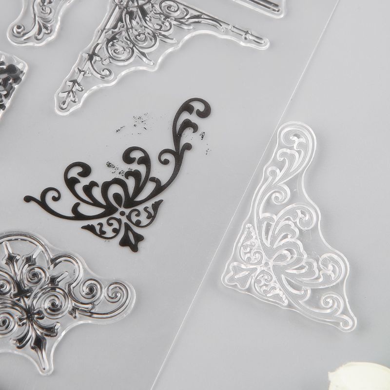 Con dấu silicone trong suốt dập nổi họa tiết trang trí sổ tay/album DIY