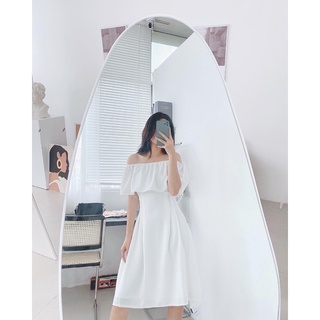 váy trễ vai chiết ly eo