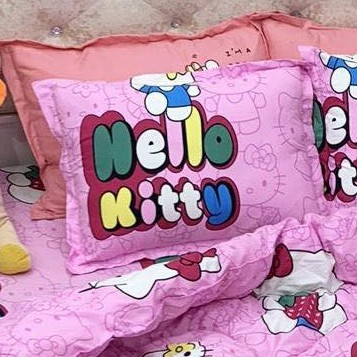 Drap Hello Kitty - Bộ Chăn Ga Gối Cotton Poly Cao Cấp & Mềm Mịn Sét Chăn Phao 4 Món Tặng Thêm Ôm [ Mới 2020 ]