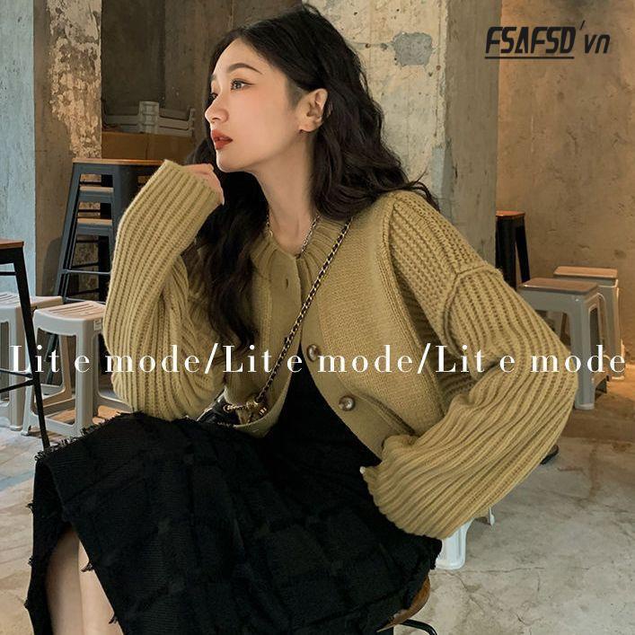 Áo Khoác Cardigan Dệt Kim Cổ Tròn Dáng Ngắn Thời Trang Thu Đông 2022 Mới Cho Nữ