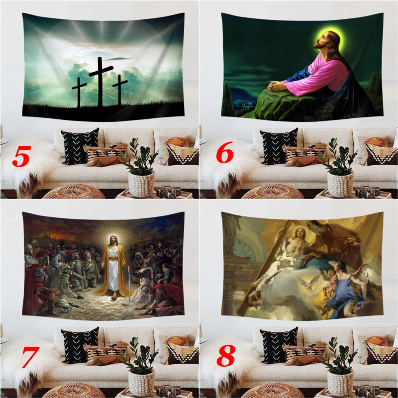 Thảm Treo Tường Trang Trí In Hình Chúa Jesus Kèm Kẹp Độc Đáo