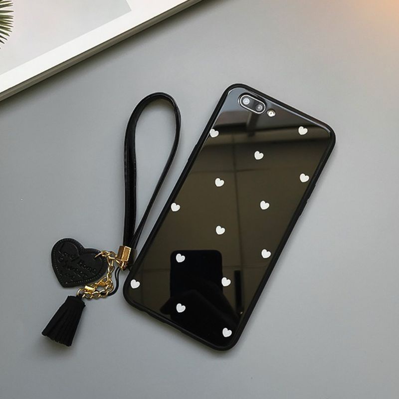 Dây Đeo Điện Thoại/Móc Khóa Đính Tua Rua Nhiều Màu Hình Trái Tim