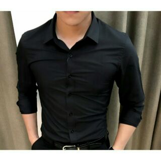 Sơ mi nam S391 chất lụa thái mềm mịn, phom slim fit