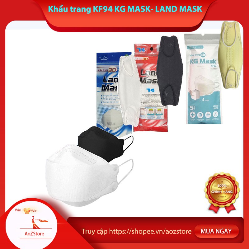 Khẩu Trang 3D LAND MASK KF94 KG MASK KHÁNG KHUẨN, NGĂN BỤI MỊN PM 2.5 | BigBuy360 - bigbuy360.vn