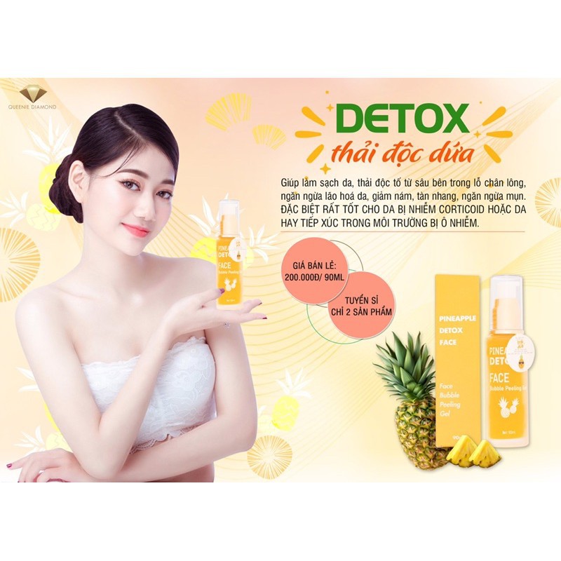 Detox Thải Độc Dứa Trắng Da Queenie Skin - 90 ML - Hàng Chính Hãng