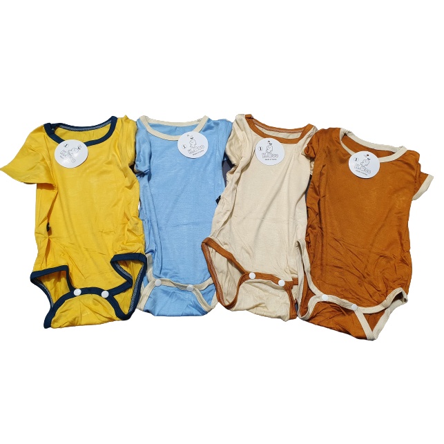 Bodysuit cộc tay TRƠN cổ viền chất thun lạnh mát mẻ, 4 màu siêu đẹp cho bé (4-10kg)