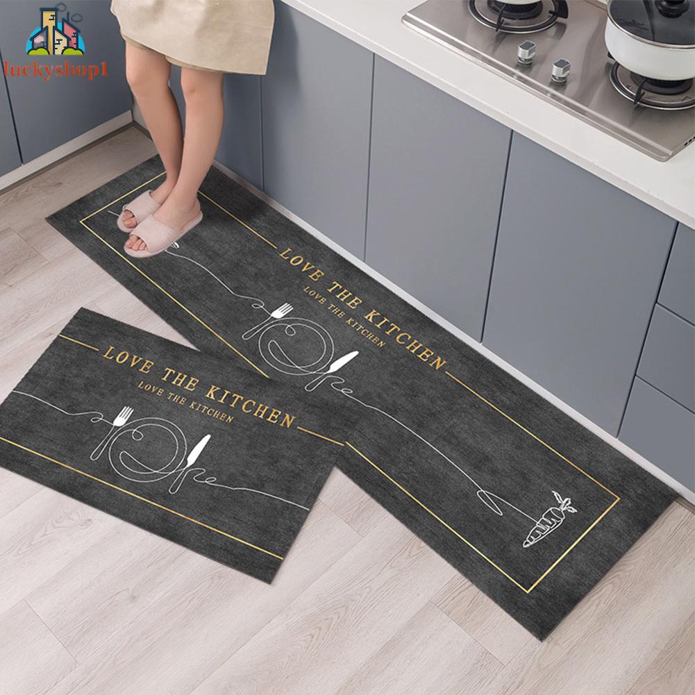 Non-Slip Kitchen Door Carpet Anti-Oil Floor Rug Waterproof Mat Pad Bathroom Home