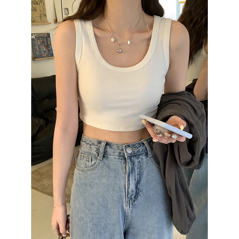 Áo croptop ba lỗ nữ sát nách cổ vuông ôm body sexy Áo 3 lỗ nữ croptop thun gân Tập gym yoga Thể thao
