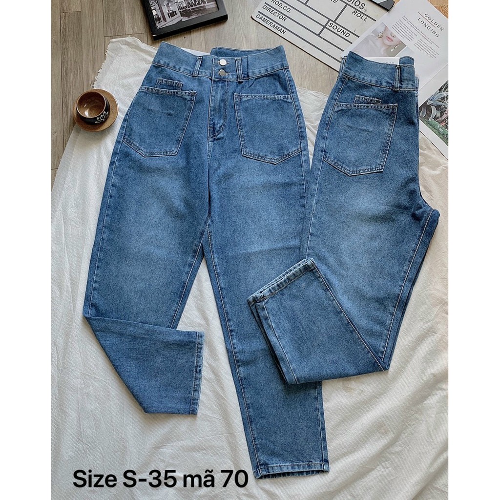 Quần jean baggy nữ lưng cao bigsize kiểu quần bò baggy hàng VNXK MS70 thời trang bigsize 2KJean