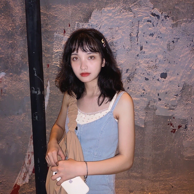 Váy jean 2 dây chất siêu đep