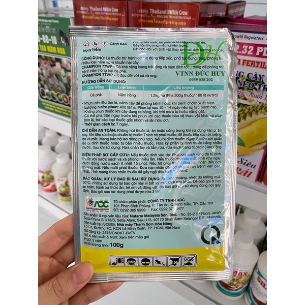 Champion 77WP gói 100gr💥 Đặc trị nấm hồng và thán thư💥