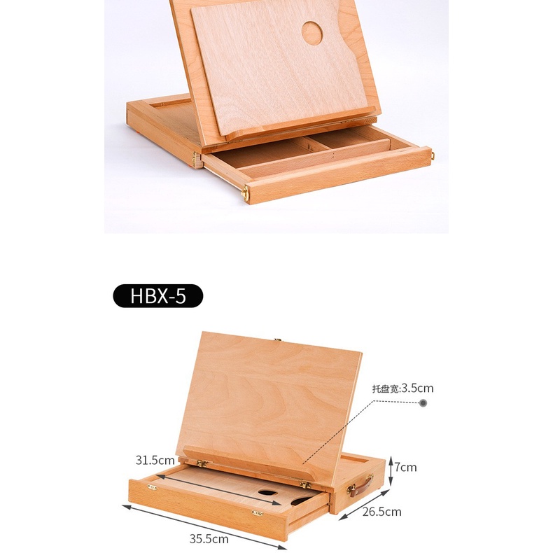 Giá vẽ để bàn kèm khay pha màu HBX-4A