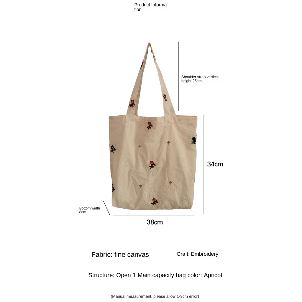 Túi Xách Vải Thêu Hoa Đơn Giản Thanh Lịch Thân Thiện Với Môi Trường