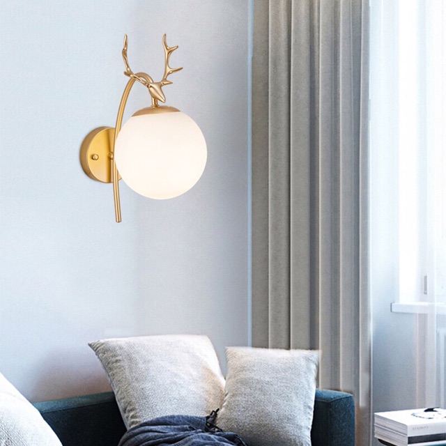 Đèn Tường Trang Trí Đầu Hươu- Tặng Kèm Bóng Led