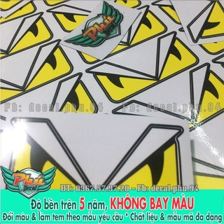 Logo Mắt Fendi vàng Dán xe -1