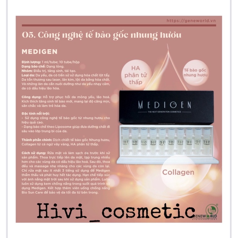 Dịch chiết medigen TBG lọ 1ml chính hãng cty geneworld