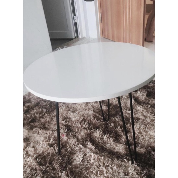 Bàn Tròn Phi 60 - Chân Hairpin phi 10 Cao 42cm - 72cm