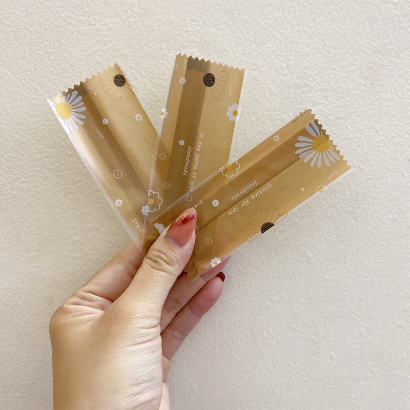 TÚI KẸO NOUGAT HOA CÚC NÂU - SET 100C