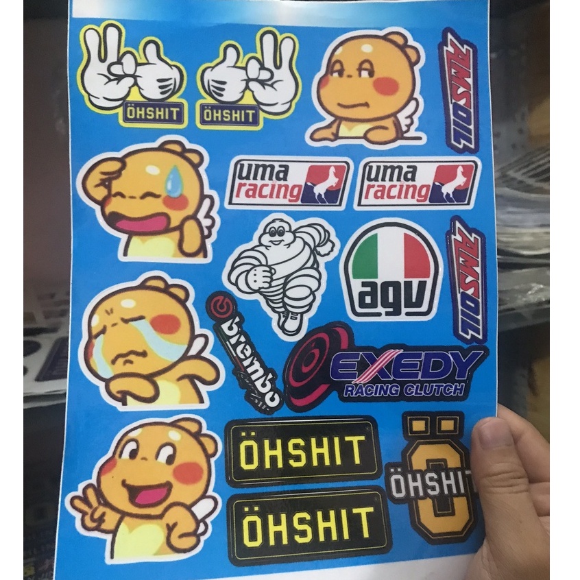 Combo Miếng Dán Decal Logo Khủng Long Vàng Vui Nhộn