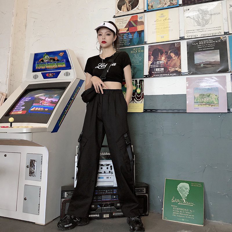 Quần jogger kaki nam nữ túi hộp phối dây 2 bên | BigBuy360 - bigbuy360.vn