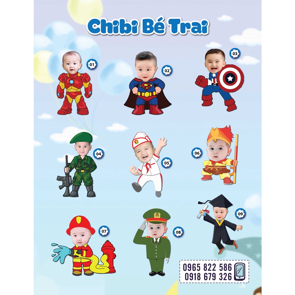 Hashtag chibi Sinh nhật bé, Chibi sinh nhật ngộ nghĩnh cho bé giá rẻ, chibi giá rẻ