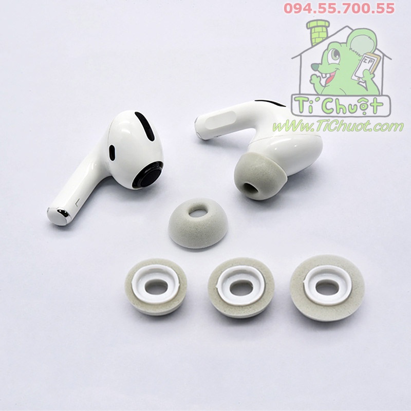 Nút Bọt Biển Bọc Tai Nghe AP AirPods Pro 1/ Pro 2, Có Lưới Chống Bụi, Lõi Nhựa Cứng