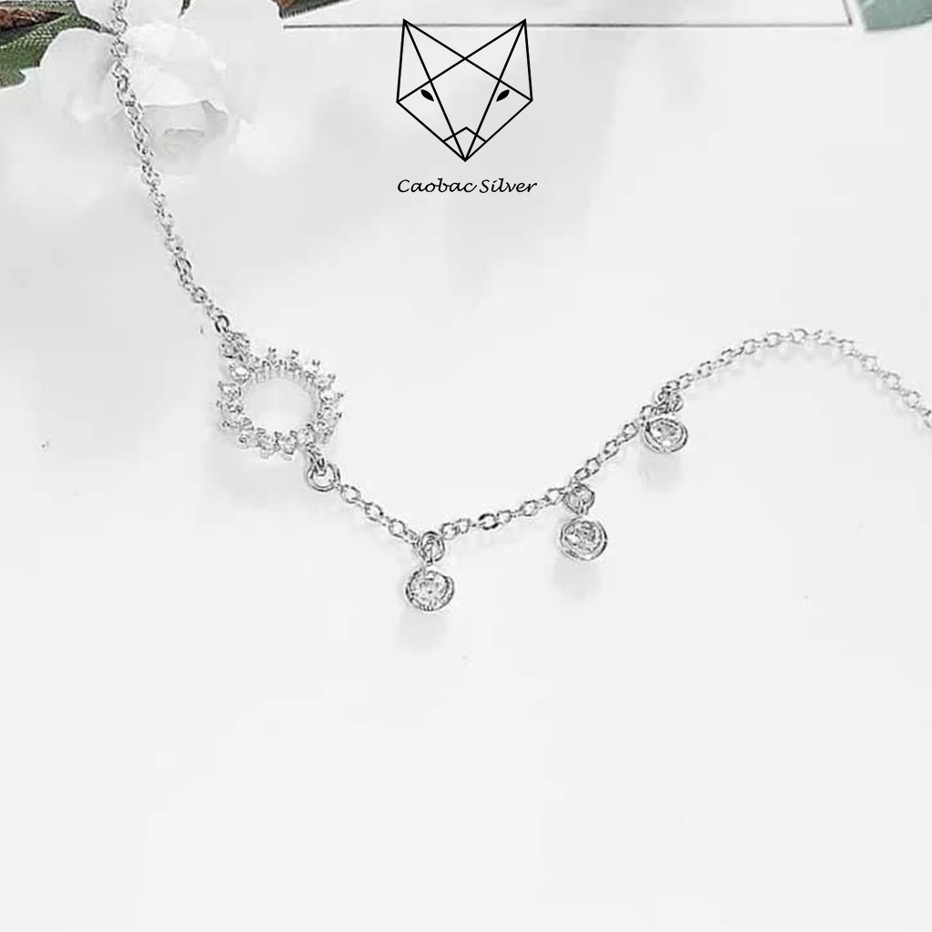 Lắc Tay Bạc Ta CaoBac Silver Cho Nữ Huyền Thoại Biển Xanh Mix Thêm Ba Ổ Đá Sợi Xích Mảnh