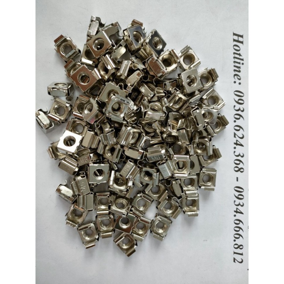 Combo 50c Đai ốc cài M8 mạ niken trắng sáng như inox