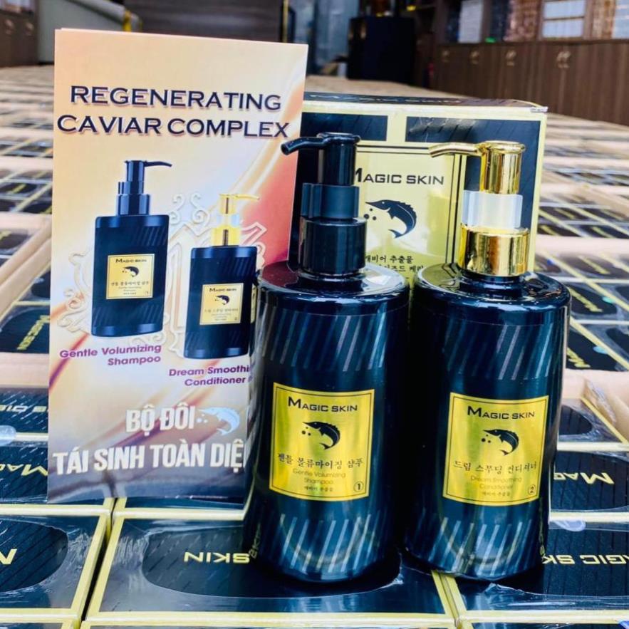 COMBO DẦU GỘI DẦU XẢ CAO CẤP CHAI TO FULL SIZE MAGICSKIN TẶNG 1 XỊT KIK MỌC TÓC