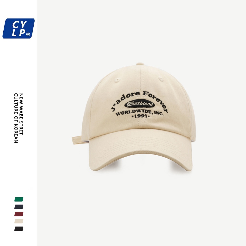 Nón Lưỡi Trai Mềm Thêu Chữ Phong Cách Đường Phố Hàn Quốc