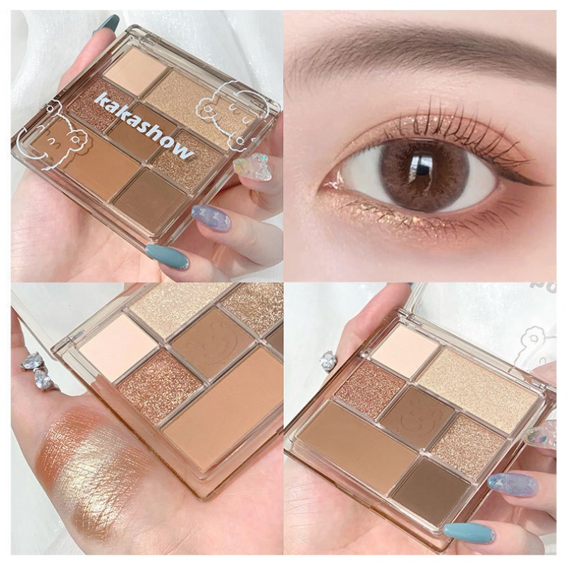 [Hàng mới về] Bảng phấn mắt KAKASHOW chống nước nhiều màu sắc thiết kế họa tiết gấu dễ thương