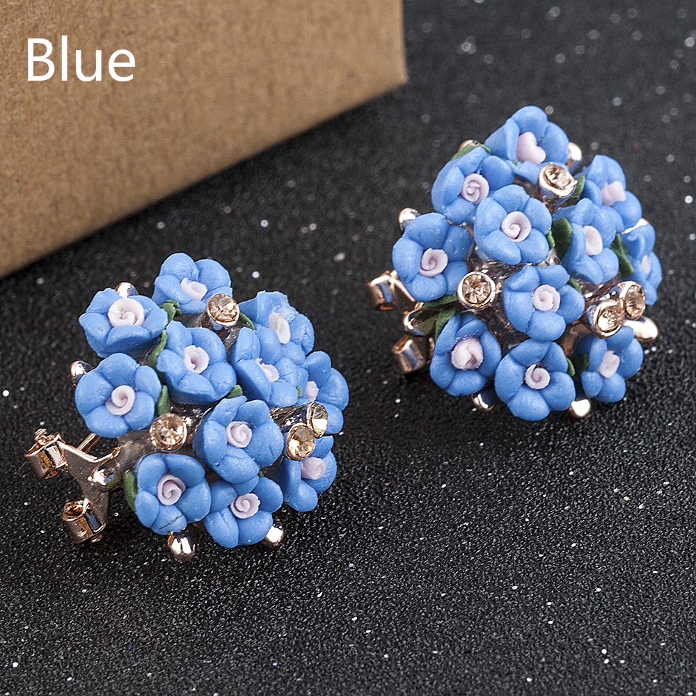 Bông tai hoa sứ phong cách Hàn Quốc dễ thương