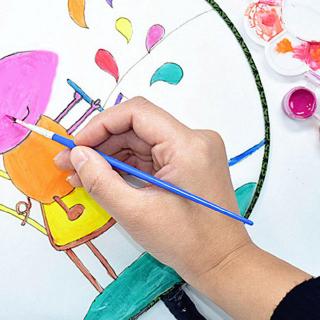 Set 6 Quạt Giấy Vẽ Tranh Cho Bé