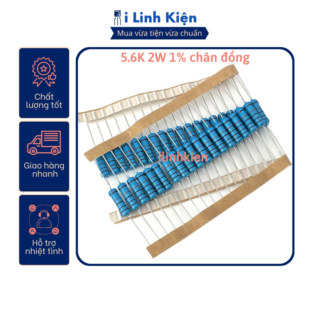 Điện trở vạch 2W 5.6K 1% chân đồng