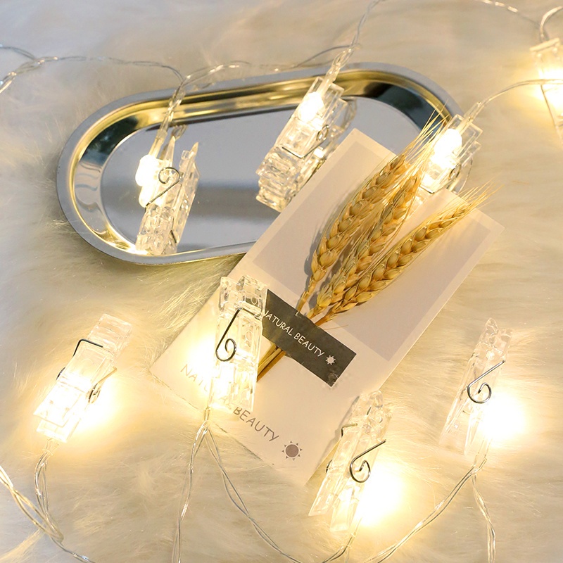 Dây Đèn Led Kẹp Ảnh Trang Trí Giáng Sinh / Sinh Nhật / Lễ Hội Chạy Pin Chống Thấm Nước DIY