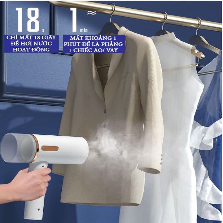 Máy là hơi nước cầm tay gập gọn công suất lớn 1600w dung tích bình chứa 250ml