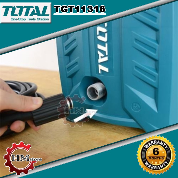 [100% Chính hãng] Máy rửa xe TOTAL TGT11316 - Công suất 1300w  90 Bar - 6 tháng bảo hành