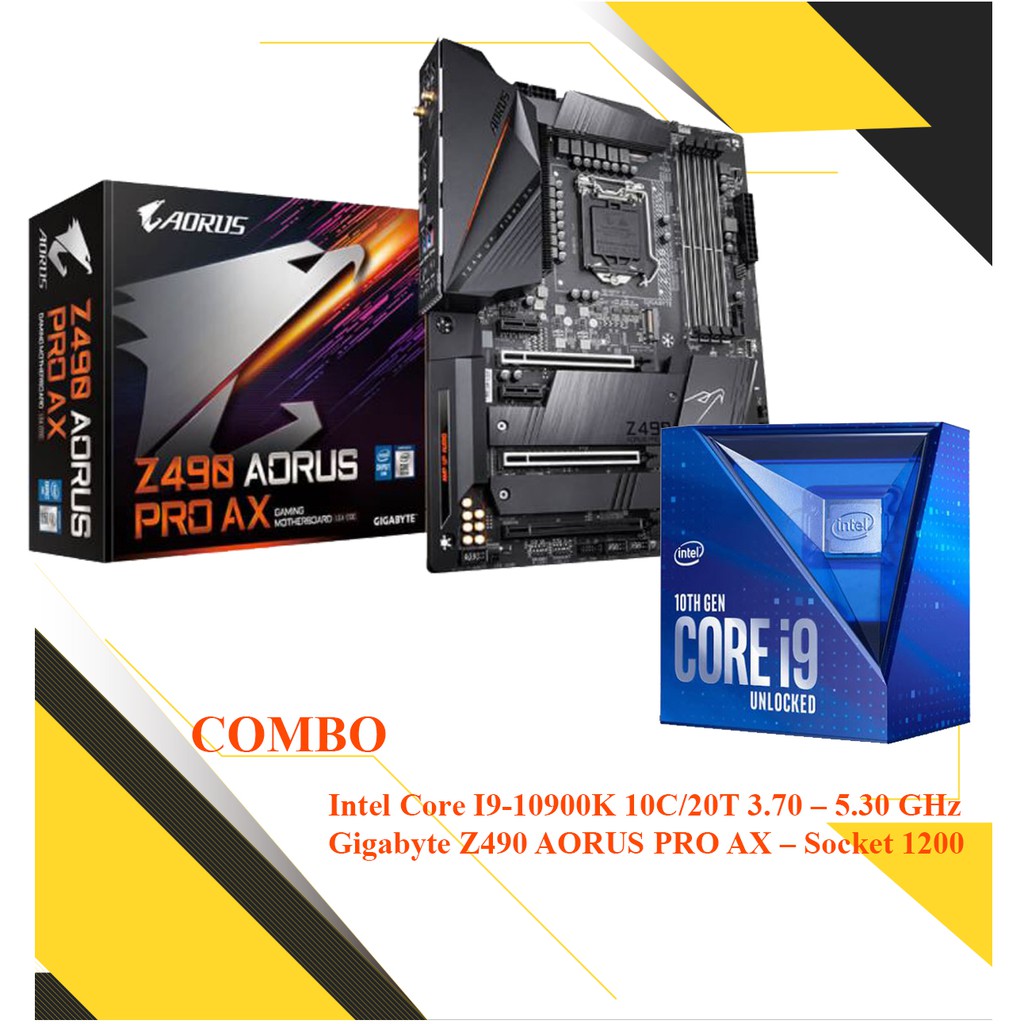 COMBO BỘ VI XỬ LÝ + BO MẠCH CHỦ (i9 10900k / Z490 Aorus)